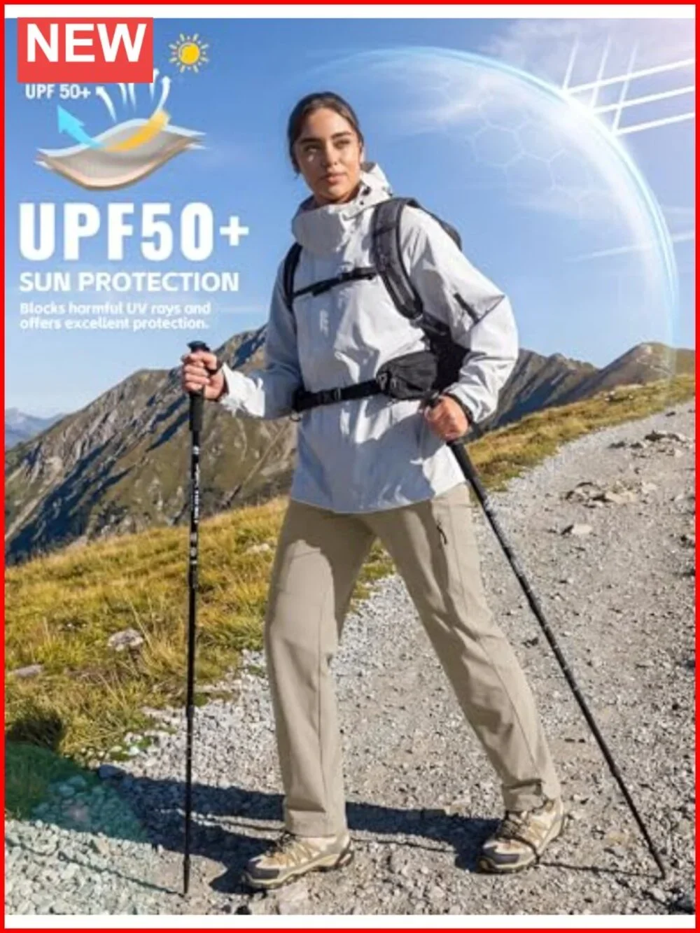 Women's Hiking Cargo Pants Lightweight Quick Dry UPF 50 Water Resistant 5